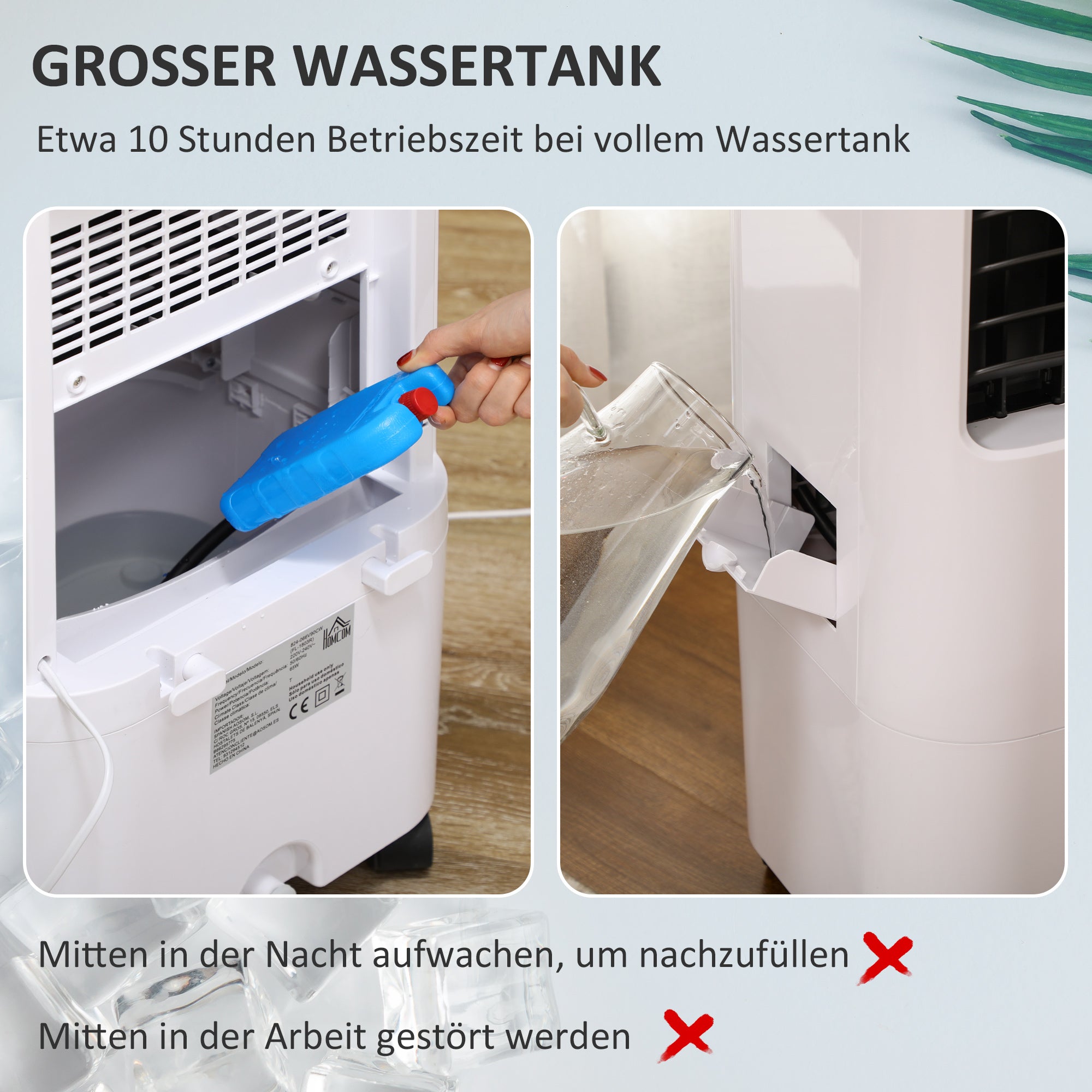3 in 1 Mobile Air Conditioner with Humidification Water Cooling 15L 60° Oscillating Air Conditioning Unit 65W Air Cooler with 8h Timer, Remote Control, Usage Area 20 ㎡ White 32 x 37 x 69 cm