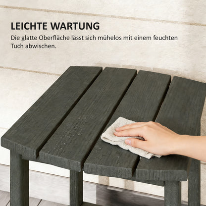 Patio Side Table 19 x 14.6 x 18.1 in, Weatherproof HDPE Balcony Table, Outdoor Dining & Camping Accent Table, Gray