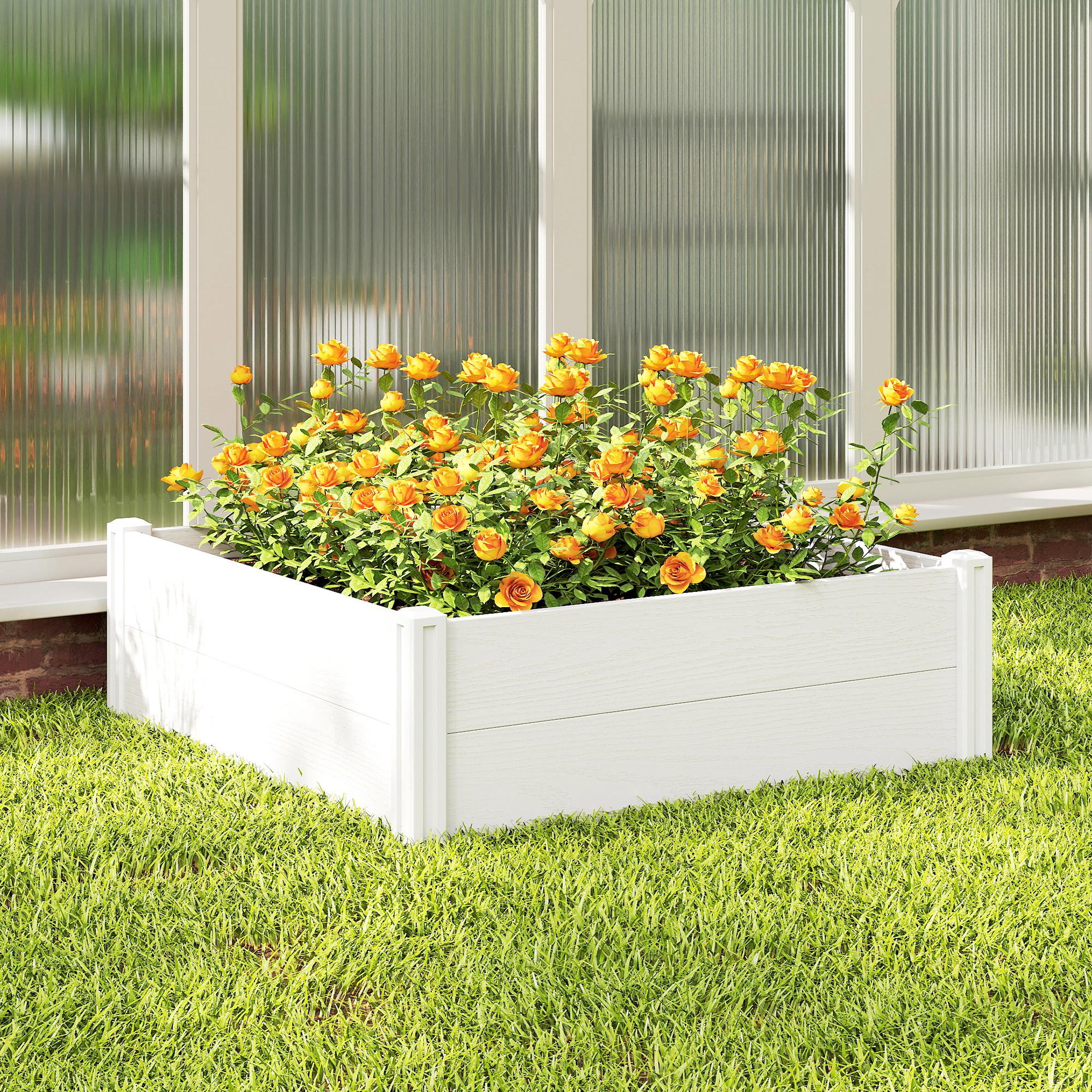 Plastic Raised Garden Bed, Snap-Together Planter with DIY Assembly – 197 x 54 x 33 cm for Garden, Balcony, Flowers, Plants, Vegetables