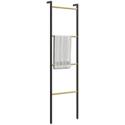 Towel Ladder 49 x 167.5 cm Towel Rack with 4 Bars, Space-Saving, for Bath Towels, Clothes, Blankets, Newspapers, Steel, Black
