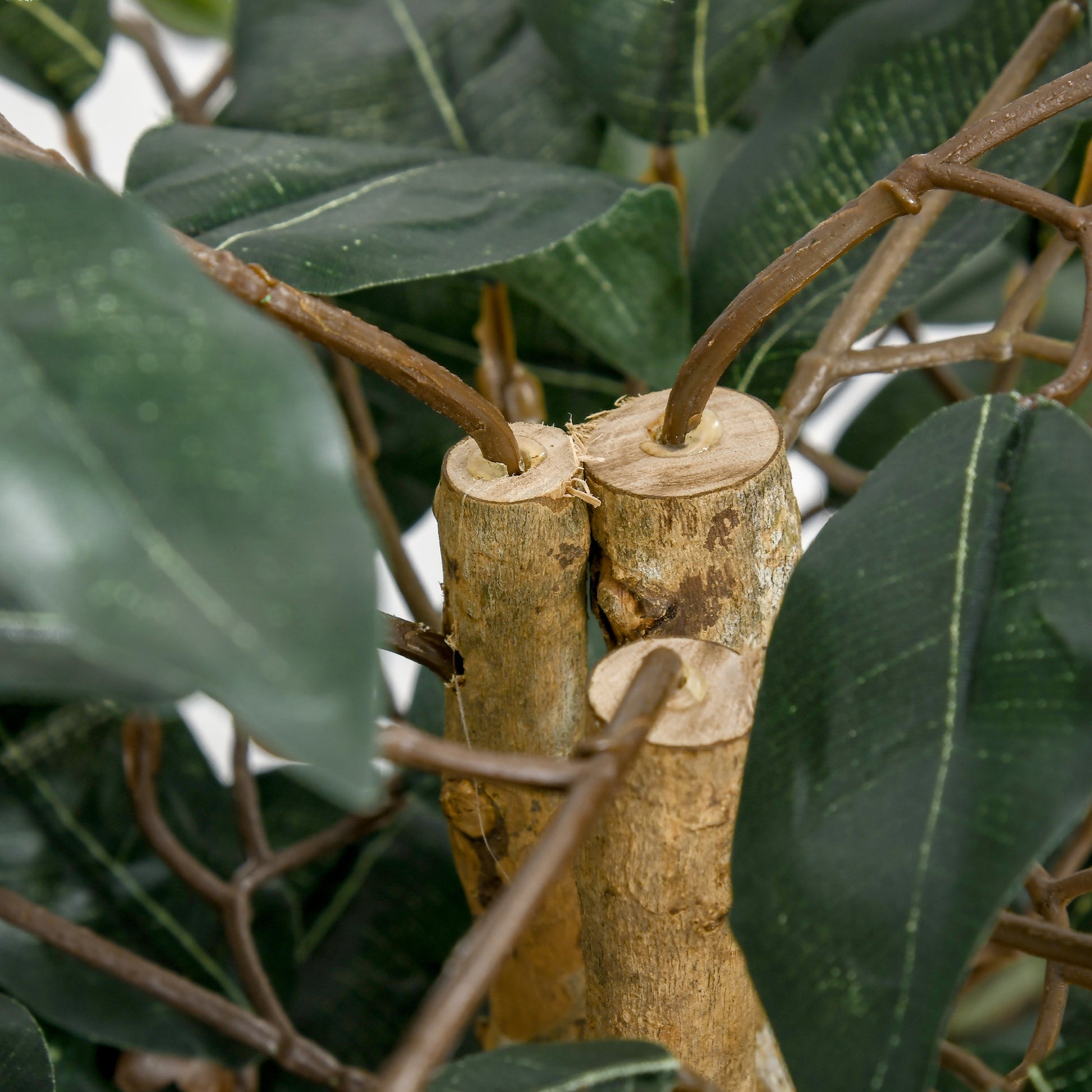 Artificial Ficus Tree with Trunks 150 cm Fake Plant with Pots and 1008 Realistic Leaves for Home Decoration Living Room Bedroom Ø17x150 cm Green