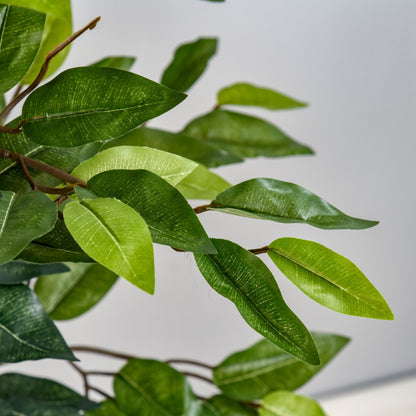 Artificial Ficus Tree with Trunks 150 cm Fake Plant with Pots and 1008 Realistic Leaves for Home Decoration Living Room Bedroom Ø17x150 cm Green