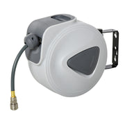 Compressed Air Hose Reel - Hose: 10m + 0.9m - Inner Diameter 3/8" (9.5mm), 1/4" (6.35mm) BSPT - Retractable Automatic Hose Reel for Gray Compressed Air Hose