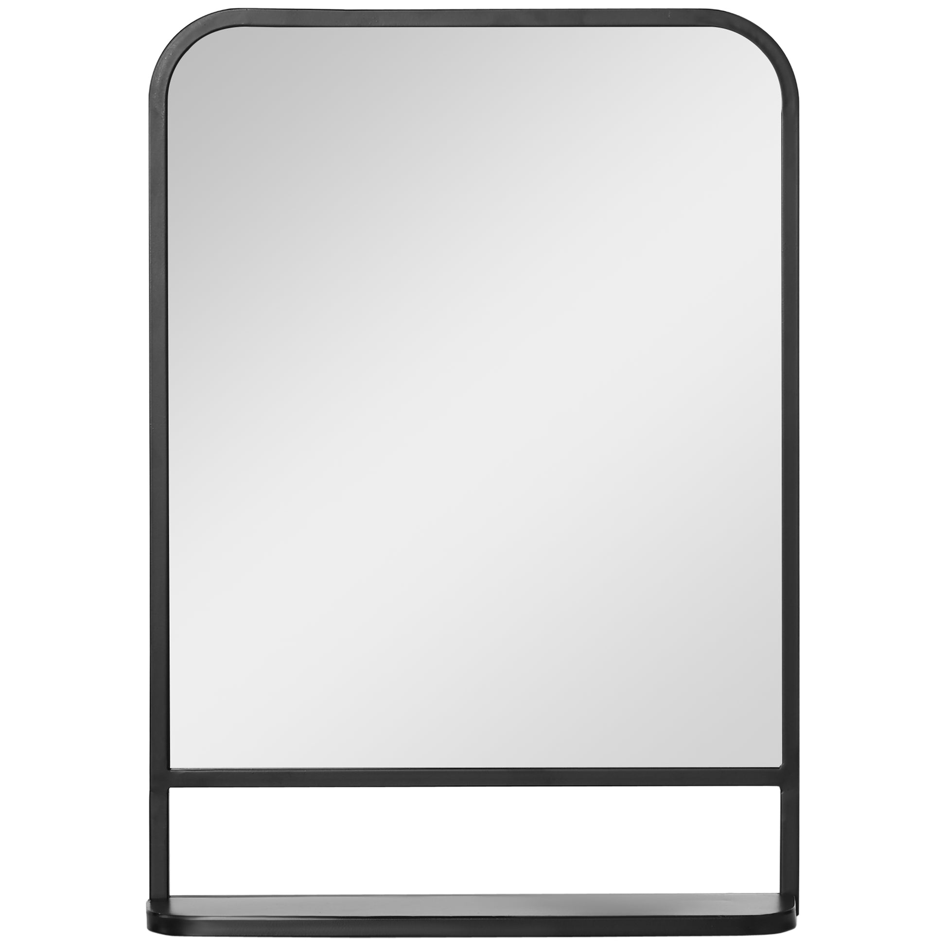 Wall Mirror 70 x 50cm Living Room Mirror Hanging Mirror Decorative Mirror Rectangle with Shelf for Entryway Bedroom Modern Elegant Black