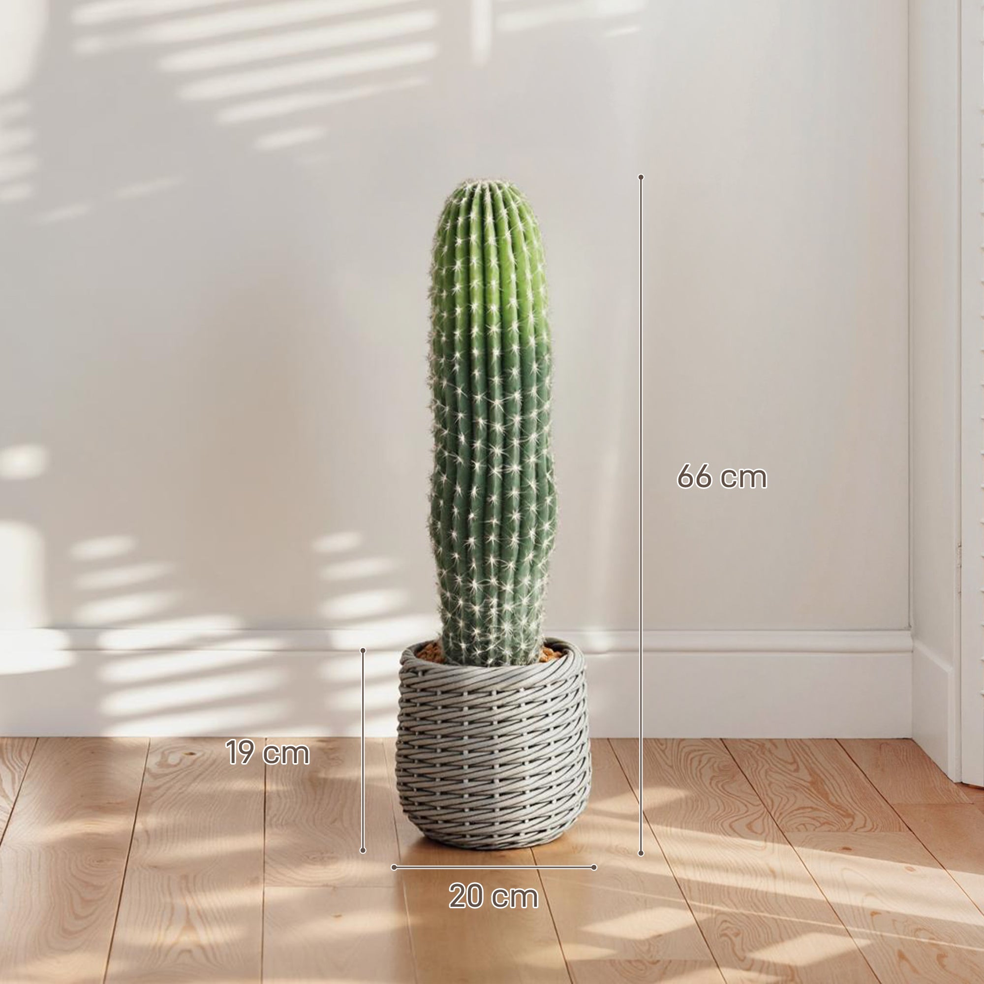 Artificial Cactus 26 in (66 cm) — Decorative Potted Plant for Home, Office, Living Room, Green