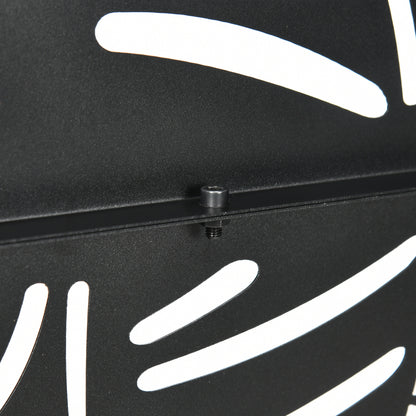 Room Divider 3-Panel 122 x 198 cm Privacy Screen with Stand with Willow Leaf Pattern Partition Room Divider for Garden, Patio, Steel, Black