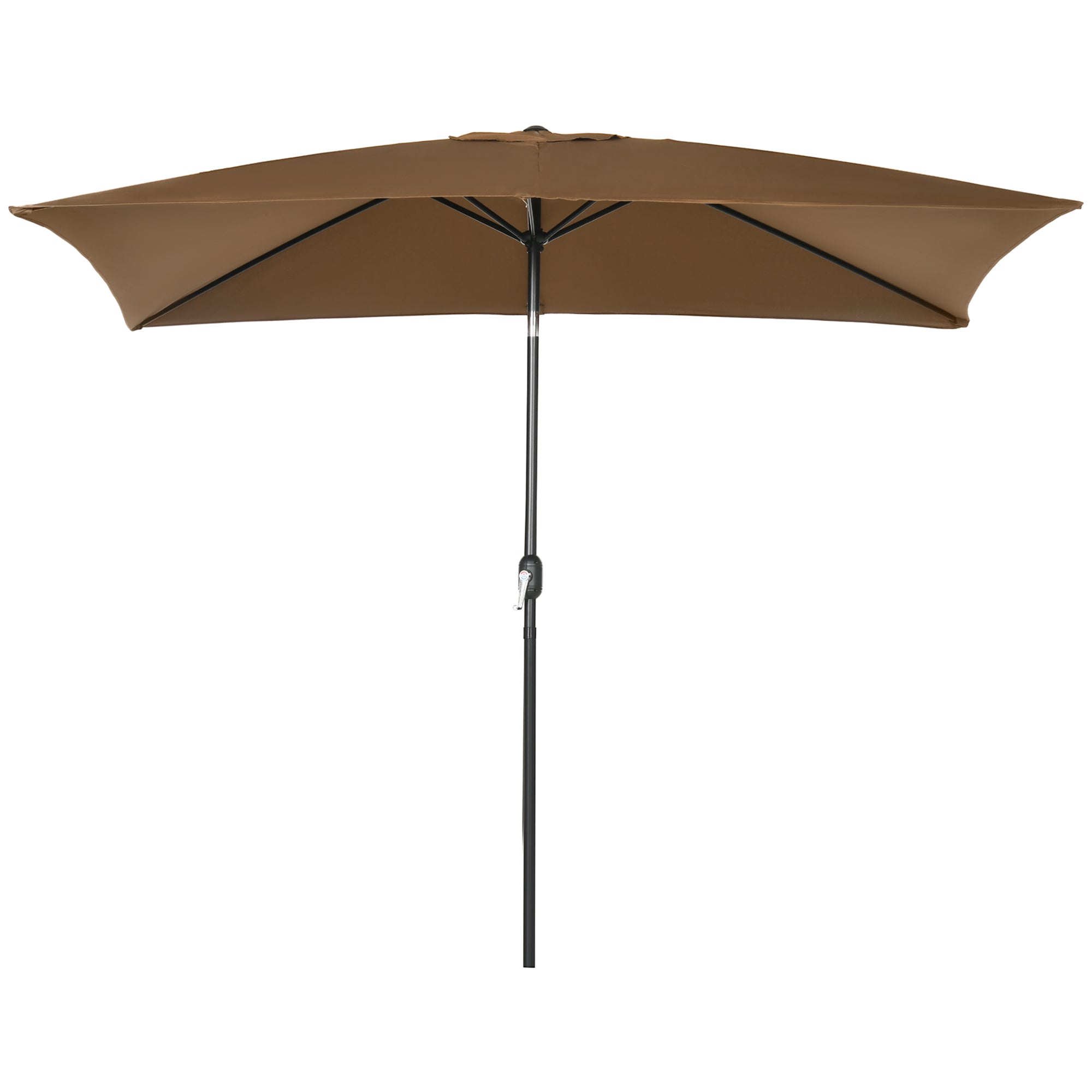 Garden Umbrella 202x293 cm Patio Umbrella with Adjustable Angle Aluminum Pole and Anti-UV Umbrella for Garden Patio Brown