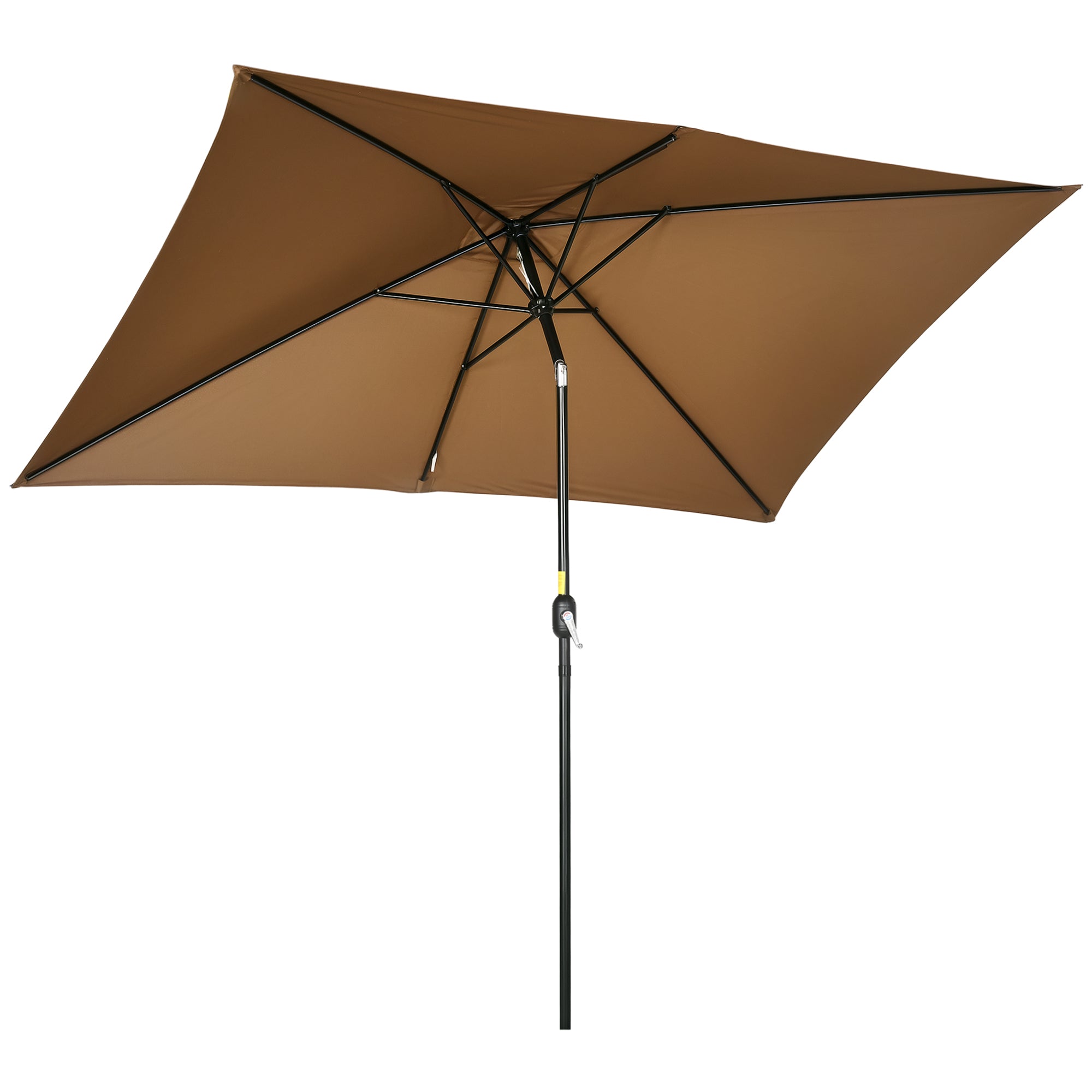 Garden Umbrella 202x293 cm Patio Umbrella with Adjustable Angle Aluminum Pole and Anti-UV Umbrella for Garden Patio Brown