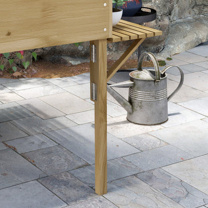 Wooden Raised Bed, Foldable Cold Frame with 12 Divider Grids, Herb Bed, Plant Box, Flower Box with Fleece Fabric for Garden, Balcony, 122 x 91.5 x 89 cm, Natural