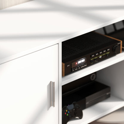 TV Stand for TVs up to 60" Modern TV Table with Cabinet and 3 Compartments 120x40x55 cm White