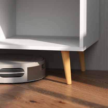 TV Stand for TVs up to 60" Modern TV Table with Cabinet and 3 Compartments 120x40x55 cm White