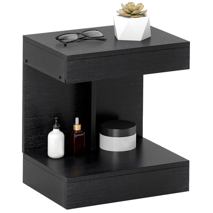 Nightstand with Drawers, Side Table, Bedside Table with Shelf, Nightstand for Bedroom, Living Room, 40 x 30 x 46 cm, Black