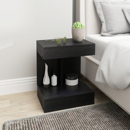 Nightstand with Drawers, Side Table, Bedside Table with Shelf, Nightstand for Bedroom, Living Room, 40 x 30 x 46 cm, Black