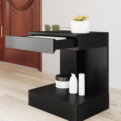 Nightstand with Drawers, Side Table, Bedside Table with Shelf, Nightstand for Bedroom, Living Room, 40 x 30 x 46 cm, Black