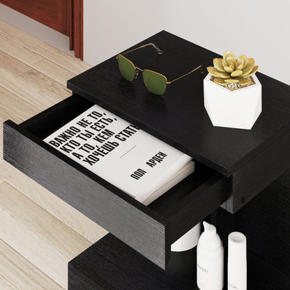 Nightstand with Drawers, Side Table, Bedside Table with Shelf, Nightstand for Bedroom, Living Room, 40 x 30 x 46 cm, Black