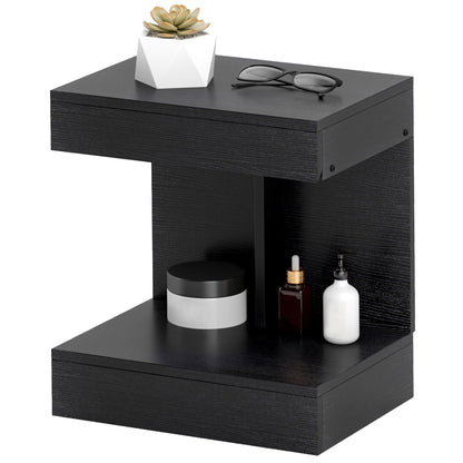 Nightstand with Drawers, Side Table, Bedside Table with Shelf, Nightstand for Bedroom, Living Room, 40 x 30 x 46 cm, Black