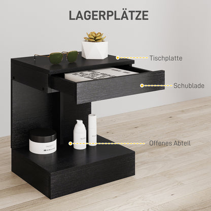 Nightstand with Drawers, Side Table, Bedside Table with Shelf, Nightstand for Bedroom, Living Room, 40 x 30 x 46 cm, Black