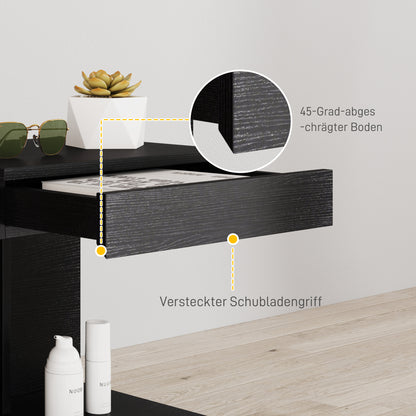 Nightstand with Drawers, Side Table, Bedside Table with Shelf, Nightstand for Bedroom, Living Room, 40 x 30 x 46 cm, Black