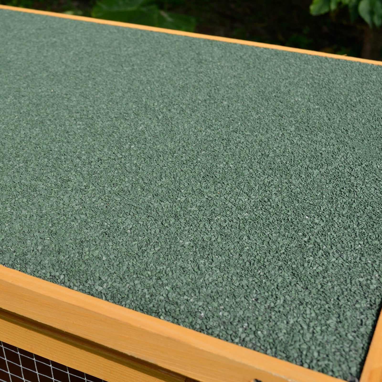 Rabbit Cage Hutch Outdoor Rabbit Hutch 2 Doors Raised Feet Removable Sliding Tray Solid Wood 115 x 44.3 x 65 cm light yellow