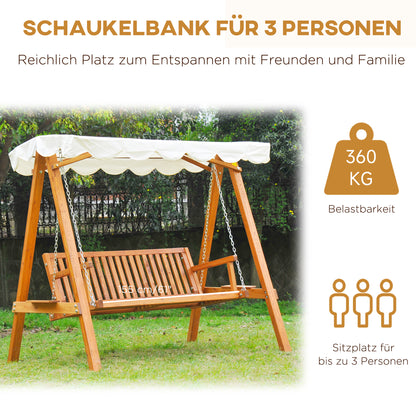 Hollywood Swing Garden Swing Bench Swing 3-Seater Larch