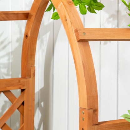 Arched Planter with Trellis Arch Planter with Climbing Plant Support Planter with Lattice Planting Flower Decoration in Garden Terrace Balcony 83x36x152 cm Natural