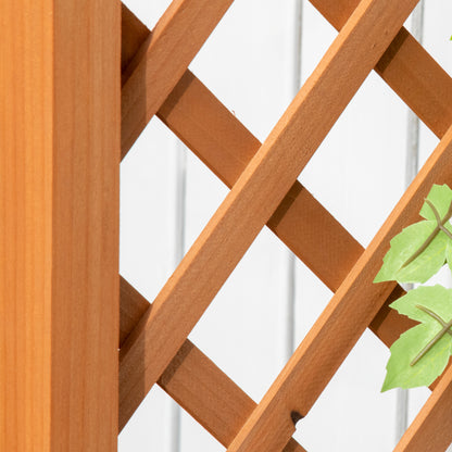 Arched Planter with Trellis Arch Planter with Climbing Plant Support Planter with Lattice Planting Flower Decoration in Garden Terrace Balcony 83x36x152 cm Natural