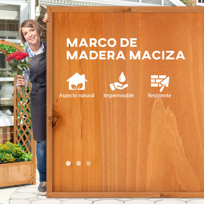 Arched Planter with Trellis Arch Planter with Climbing Plant Support Planter with Lattice Planting Flower Decoration in Garden Terrace Balcony 83x36x152 cm Natural