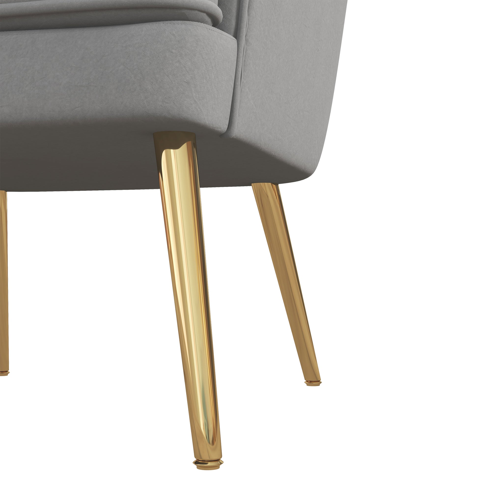 Bedroom Armchair, Velvet Armchair with Golden Legs, Living Room and Lounge Armchair in Polyester and Steel, 71x72x75cm, Gray