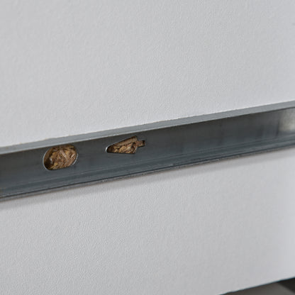 Bedside Table Side Table with 2 Drawers and Metal Elevated Base for Bedroom Living Room Modern and Minimalist Style 39.5x40x48 cm White and Gray