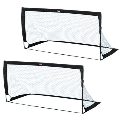 Soccer Goal 2 Pack foldable 183 x 90 x 90 cm Soccer Goal with carrying bag weatherproof Outdoor Soccer Goals for Adults Soccer Goals for Garden Training Leisure Black