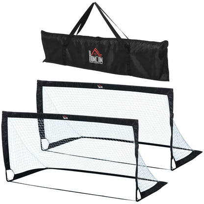 Soccer Goal 2 Pack foldable 183 x 90 x 90 cm Soccer Goal with carrying bag weatherproof Outdoor Soccer Goals for Adults Soccer Goals for Garden Training Leisure Black