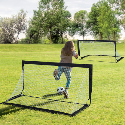 Soccer Goal 2 Pack foldable 183 x 90 x 90 cm Soccer Goal with carrying bag weatherproof Outdoor Soccer Goals for Adults Soccer Goals for Garden Training Leisure Black