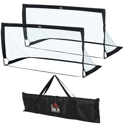 Soccer Goal 2 Pack foldable 183 x 90 x 90 cm Soccer Goal with carrying bag weatherproof Outdoor Soccer Goals for Adults Soccer Goals for Garden Training Leisure Black