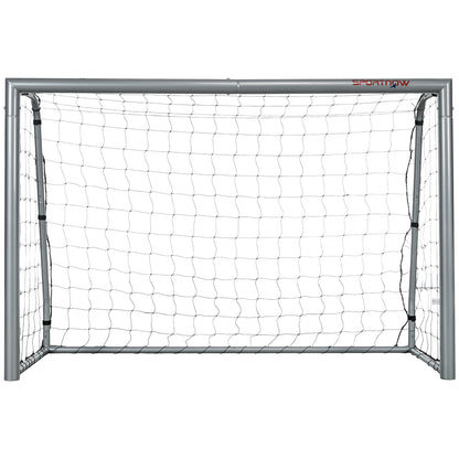 SPORTNOW Soccer Goal with PE Net Fabric, Soccer Goal for Kids and Adults, 240 x 85 x 160 cm, Steel, PE, for Garden, Soccer Training, Gray