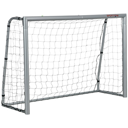 SPORTNOW Soccer Goal with PE Net Fabric, Soccer Goal for Kids and Adults, 240 x 85 x 160 cm, Steel, PE, for Garden, Soccer Training, Gray