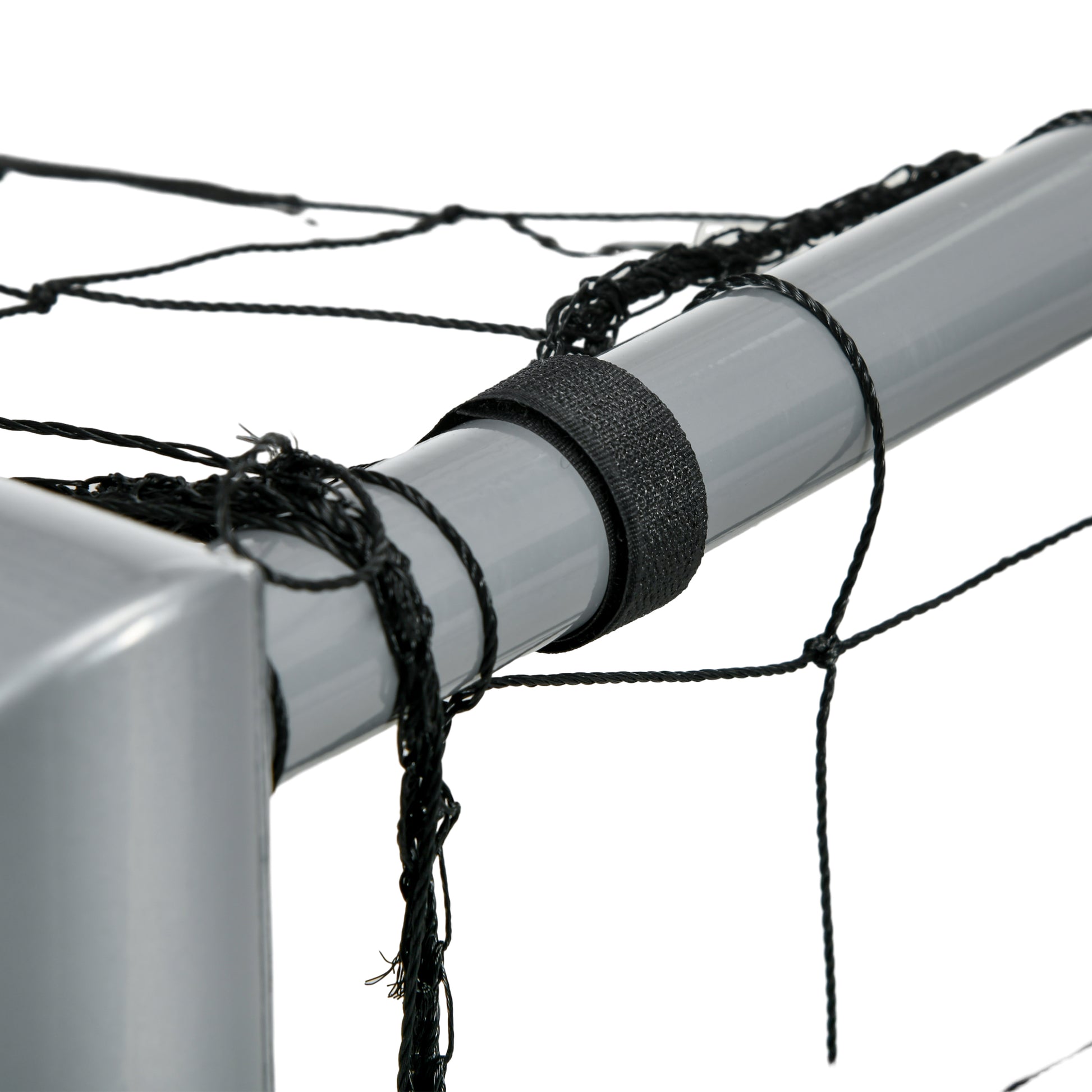 SPORTNOW Soccer Goal with PE Net Fabric, Soccer Goal for Kids and Adults, 240 x 85 x 160 cm, Steel, PE, for Garden, Soccer Training, Gray