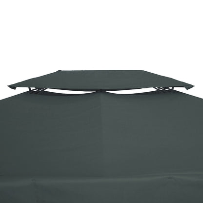 Replacement Roof for Metal Pavilion 3x4m Water-Resistant Pavilion Roof with Double Roof, Replacement Cover for Garden Pavilion Party Tent Gazebo Polyester Charcoal Gray