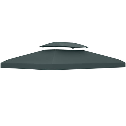 Replacement Roof for Metal Pavilion 3x4m Water-Resistant Pavilion Roof with Double Roof, Replacement Cover for Garden Pavilion Party Tent Gazebo Polyester Charcoal Gray