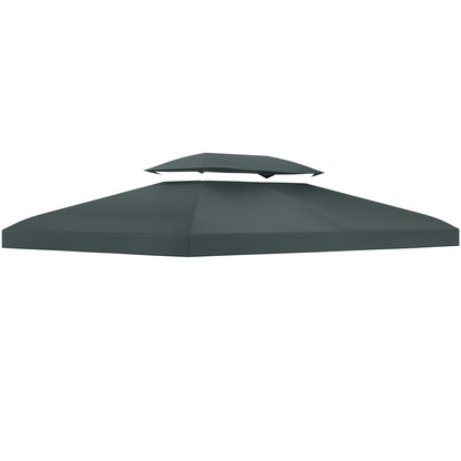 Replacement Roof for Metal Pavilion 3x4m Water-Resistant Pavilion Roof with Double Roof, Replacement Cover for Garden Pavilion Party Tent Gazebo Polyester Charcoal Gray