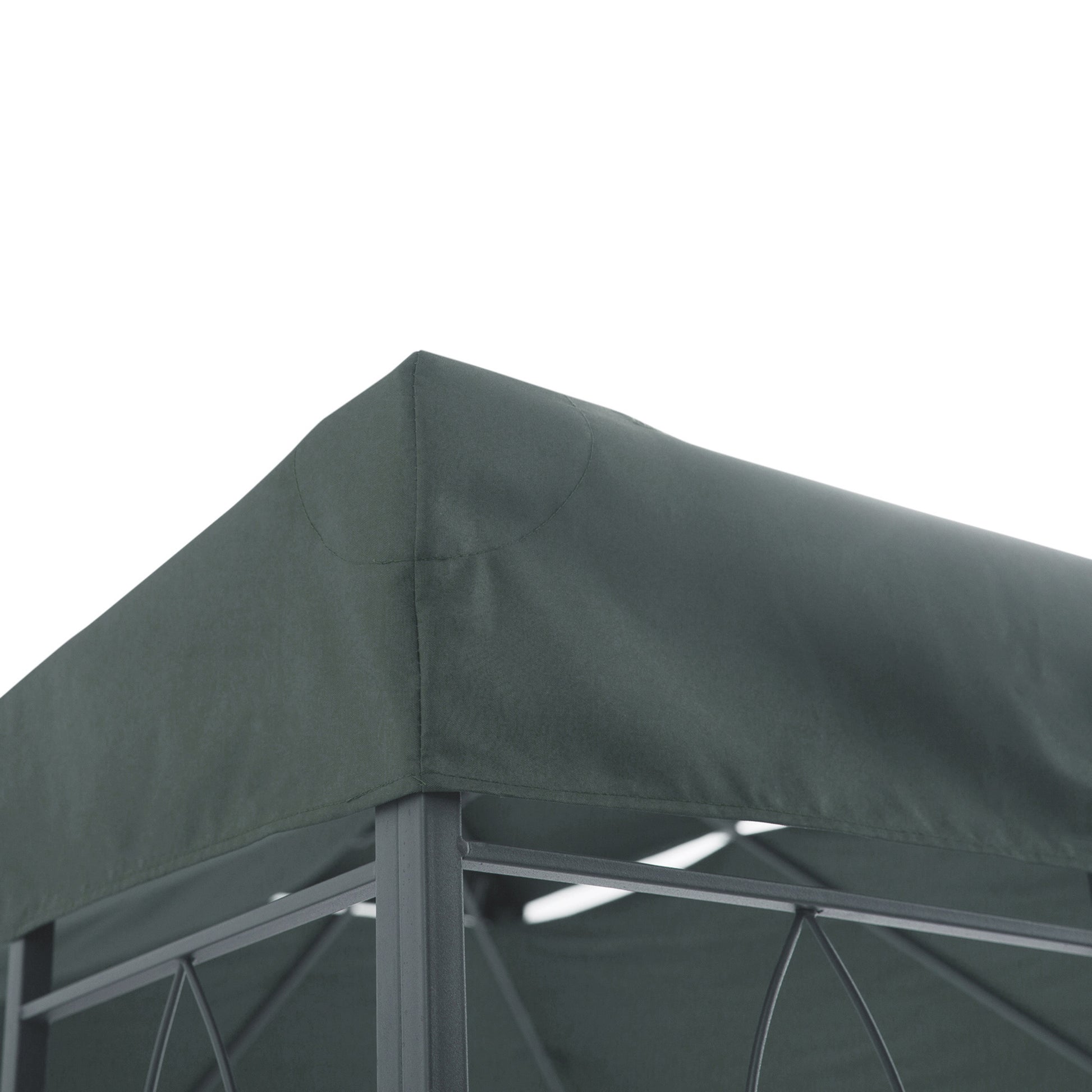 Replacement Roof for Metal Pavilion 3x4m Water-Resistant Pavilion Roof with Double Roof, Replacement Cover for Garden Pavilion Party Tent Gazebo Polyester Charcoal Gray