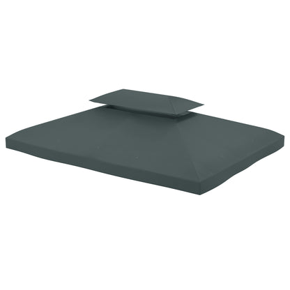 Replacement Roof for Metal Pavilion 3x4m Water-Resistant Pavilion Roof with Double Roof, Replacement Cover for Garden Pavilion Party Tent Gazebo Polyester Charcoal Gray