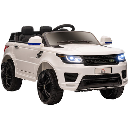 SUV Electric Car for Kids 3-6 Years Battery-Powered Car 12V with 2 Motors Remote Control Headlights Horn Music USB and Door Opening 3-5 km/h 110x68x52 cm White