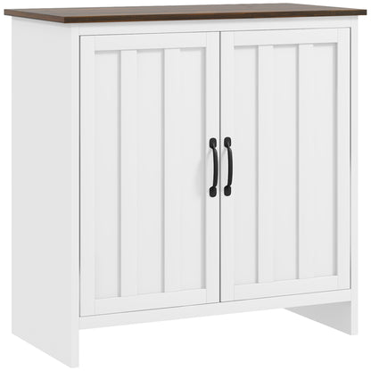Modern Kitchen Sideboard, 2 Doors Mobile with Adjustable Shelf in Wood for Living Room and Entryway, 80x39.7x80cm, White