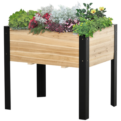Raised Garden Bed - Planter - Drainage Felt Included - Black Epoxy Metal Fir Wood
