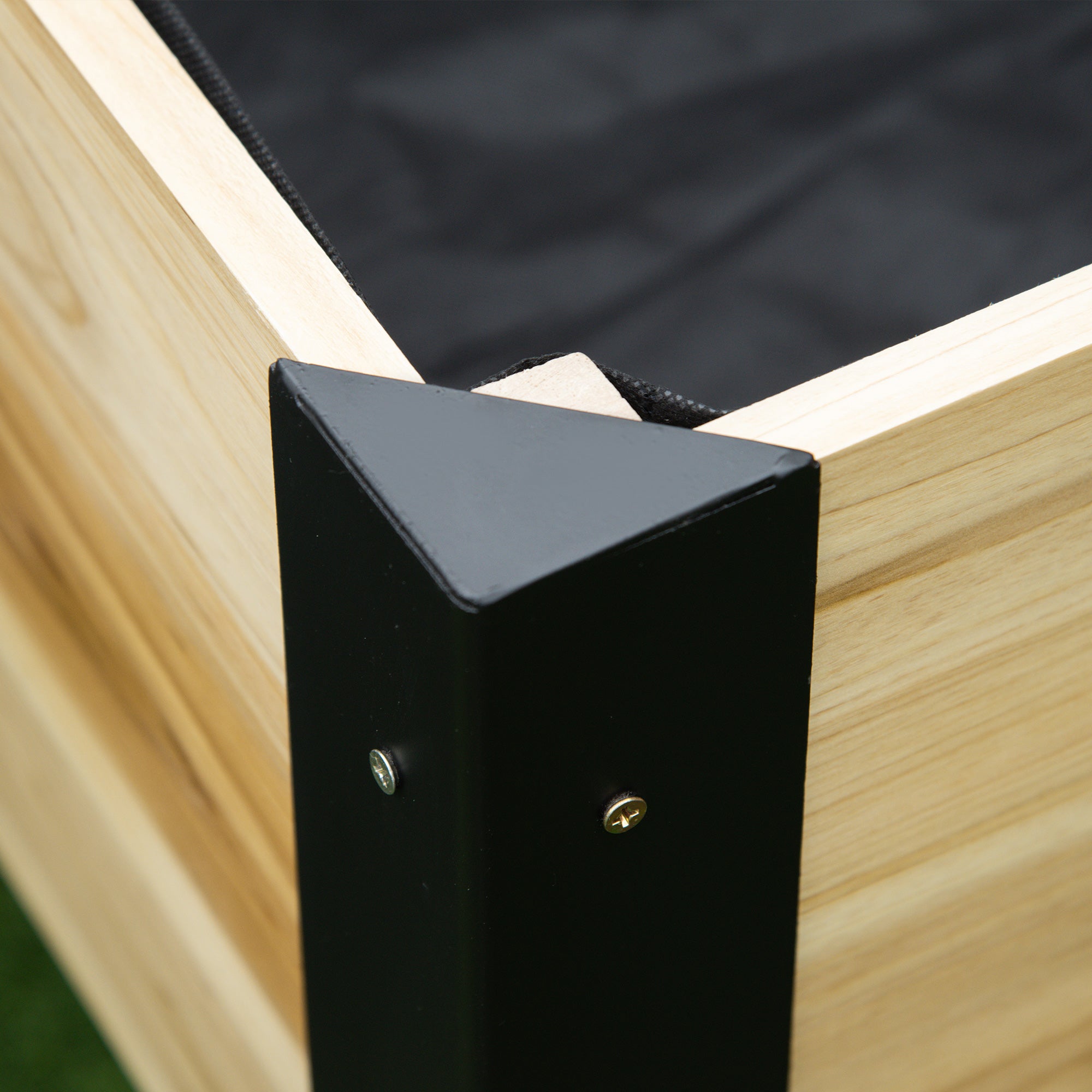 Raised Garden Bed - Planter - Drainage Felt Included - Black Epoxy Metal Fir Wood