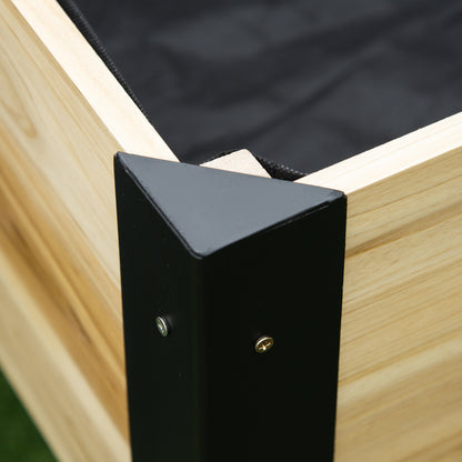 Raised Garden Bed - Planter - Drainage Felt Included - Black Epoxy Metal Fir Wood