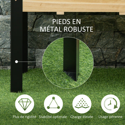 Raised Garden Bed - Planter - Drainage Felt Included - Black Epoxy Metal Fir Wood