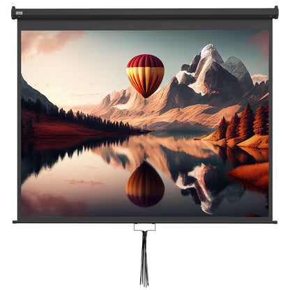 100-Inch Adjustable Mount Ceiling and Wall Projection Screen, 4:3 Format, 203x152cm, White and Black