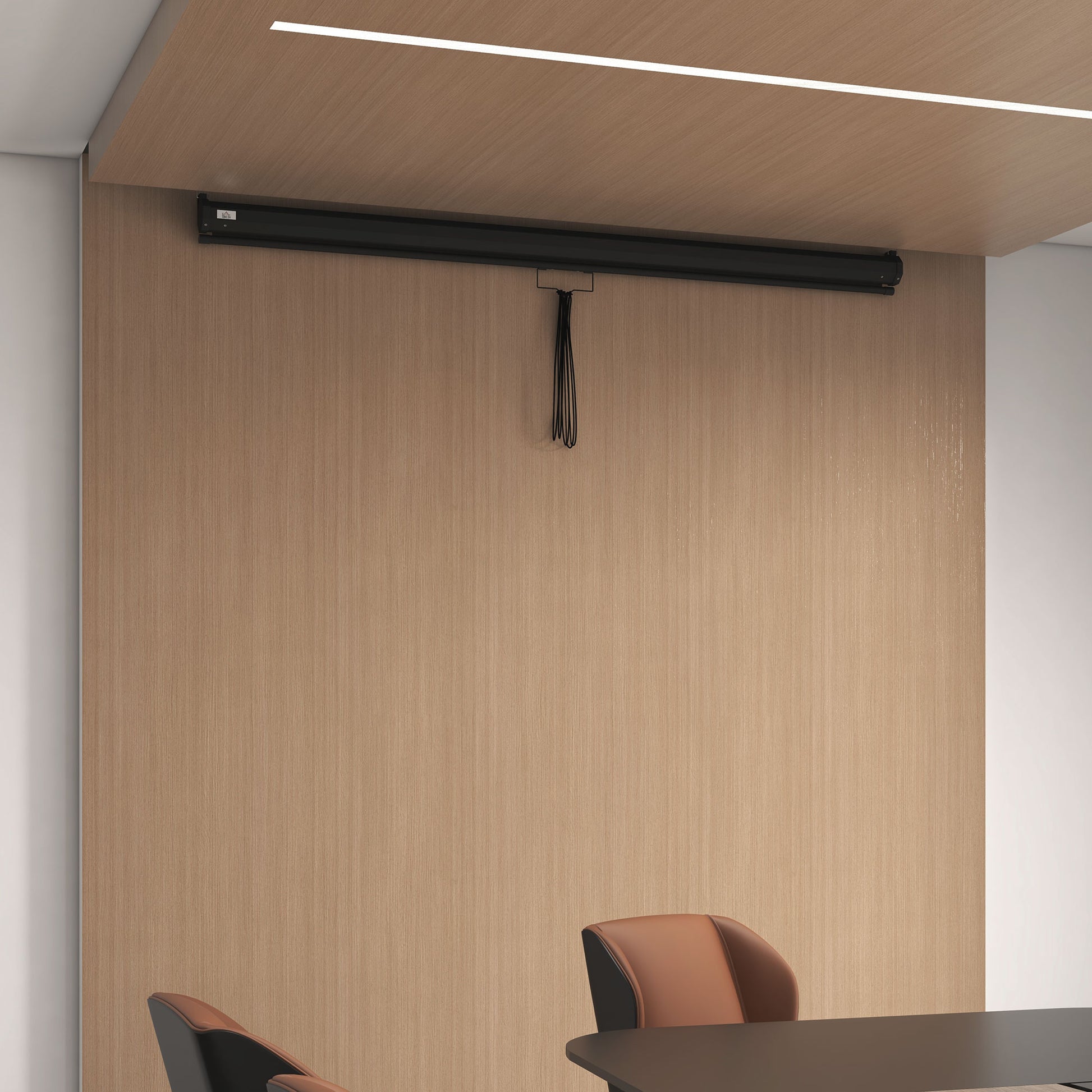 100-Inch Adjustable Mount Ceiling and Wall Projection Screen, 4:3 Format, 203x152cm, White and Black