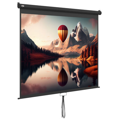 100-Inch Adjustable Mount Ceiling and Wall Projection Screen, 4:3 Format, 203x152cm, White and Black